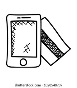 Online payments icon, mobile banking app concept