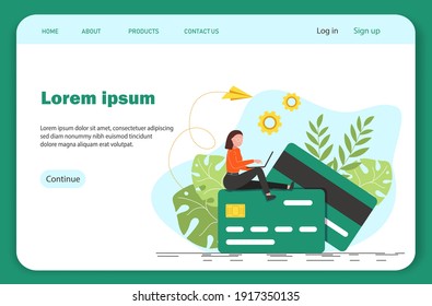 Online payments. Landing page template of Cryptocurrency exchange
