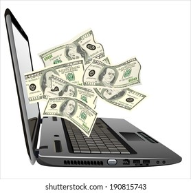 Online payments in laptop concept.