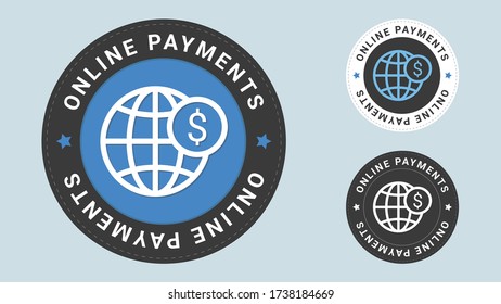 Online Payments stamp vector illustration. Vector certificate icon. Vector combination for certificate in flat style.