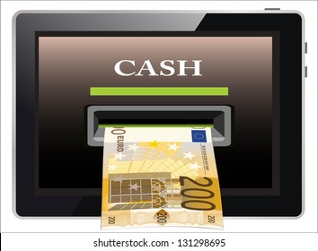 Online payments in tablet pc concept.Isolated on white background