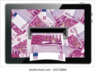 Online payments in tablet pc concept.Isolated on white background