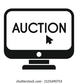 Online pc auction icon simple vector. Price sell. Mobile virtual