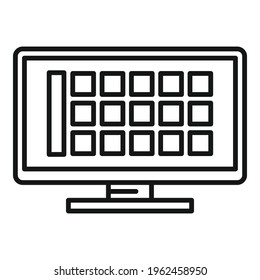 Online pc software icon. Outline Online pc software vector icon for web design isolated on white background
