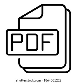 Online Pdf Report Icon. Outline Online Pdf Report Vector Icon For Web Design Isolated On White Background