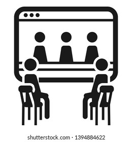 Online people cohesion icon. Simple illustration of online people cohesion vector icon for web design isolated on white background