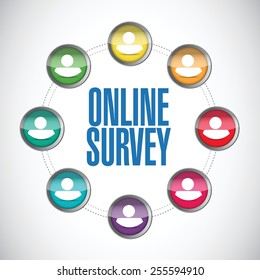 online people survey illustration design over a white background