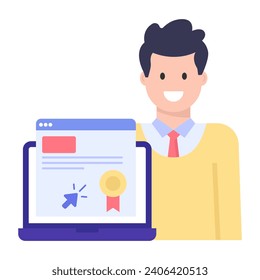 Un vector de caracteres plano de persona en línea 