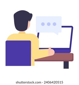 Un vector de caracteres plano de persona en línea 