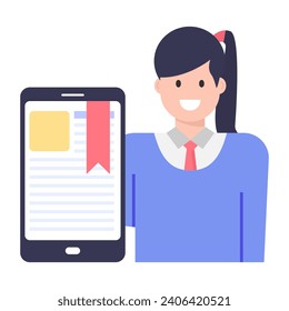 An online person flat character vector 