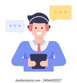 Un vector de caracteres plano de persona en línea 