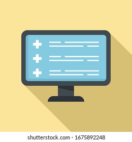 Icono farmacéutico en línea. Icono vectorial de farmacia en línea para diseño web