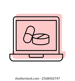 Online Pharmacy color shadow thinline icon , vector, pixel perfect, illustrator file