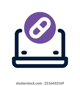 ícone de farmácia online. vetor ícone de tom duplo para o seu site, celular, apresentação e design de logotipo.