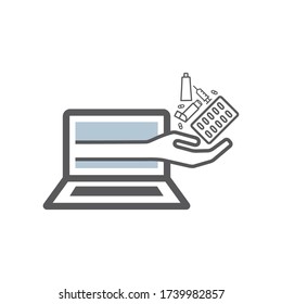 Online pharmacy icon. Vector sign for web graphic.