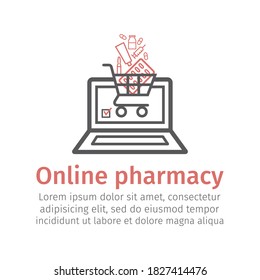 Online pharmacy line icon. Vector sign for web graphic.