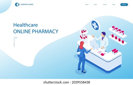 Online pharmacy and medicine with a medical app. Buying medicines online. Mobile service or app for purchasing medicines in online pharmacy drugstore.