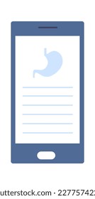 Farmacia en línea en smartphone con icono plano Comunicación con el médico. Ilustración del vector