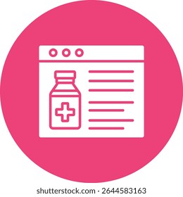 Icono de Vector de farmacia en línea. Se puede utilizar para aplicaciones de impresión, móviles y de Web.