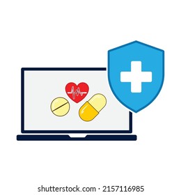 Online pharmacy vector illustration. Drugstore delivery service icon. 