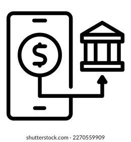 Online phone loan icon outline vector. Money cost. Finance pay
