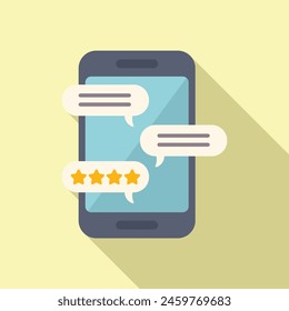 Online phone service chat icon flat vector. Bonus code. Rating win benefit