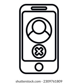 Online phone trash icon outline vector. Delete service. Social internet