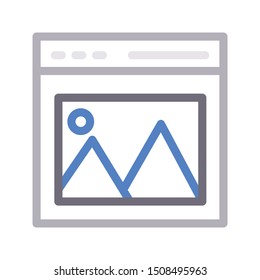online photo thin line vector icon