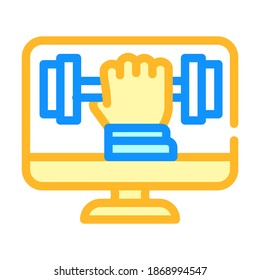 online physical education color icon vector. online physical education sign. isolated symbol illustration