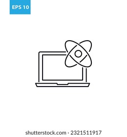 Online physics outline icon Vector illustration