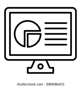 Imagen vectorial del icono Gráfico circular en línea. También se puede usar para aplicaciones web, aplicaciones móviles y medios impresos.
