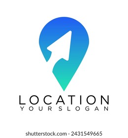online pin location logo maps, line illustration icon vector 