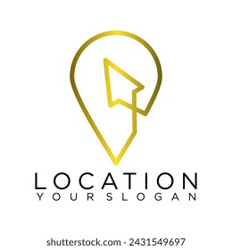 Online-Pin-Lage-Logo-Karten, Linie Illustration Symbol Vektor 