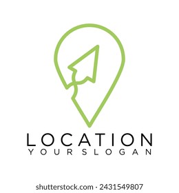 online pin location logo maps, line illustration icon vector 