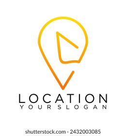 mapas de logotipo de ubicación de pin en línea, vector de icono de ilustración de línea 