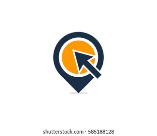 Online Pin Logo Design Element