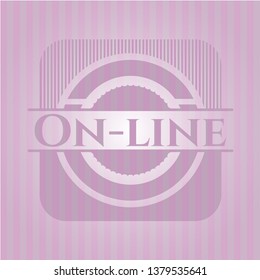 On-line pink emblem. Retro