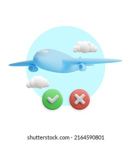 Online plane booking. Airplane concept design. Vector illustration