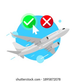 online plane booking, choose airplane concept illustration flat design vector eps10