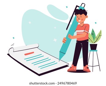 Online Platform sign up and registers activity. Term and condition vector concept illustration.