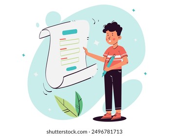 Online Platform sign up and registers activity. Filling the form vector concept illustration.