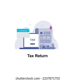 plataforma en línea para el concepto de método fácil de devolución de impuestos ilustración vectorial