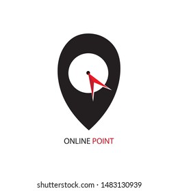 online point icon logo vector