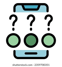 Online poll icon outline vector. Vote election. Electronic box color flat
