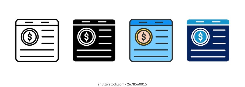 Conjunto de Ícones de Portal Online para Coleção de Vários Estilos