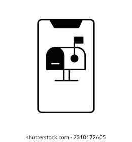 Icono de vector de glifos de la oficina de correos en línea que puede editar o modificar fácilmente

