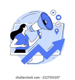 Online PR abstract concept vector illustration. Public relations online solution, digital PR service, agency website element, online media communication, UI design, menu bar abstract metaphor.