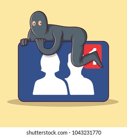 Online Predators vector illustration. Social media, danger design concept