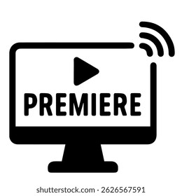 online premiere icon on white background vector
Vector cinema icon