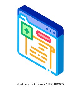 online prescription color icon vector. isometric online prescription sign. color isolated symbol illustration